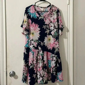 Hyped Unicorn Floral Tunic Dress Size L